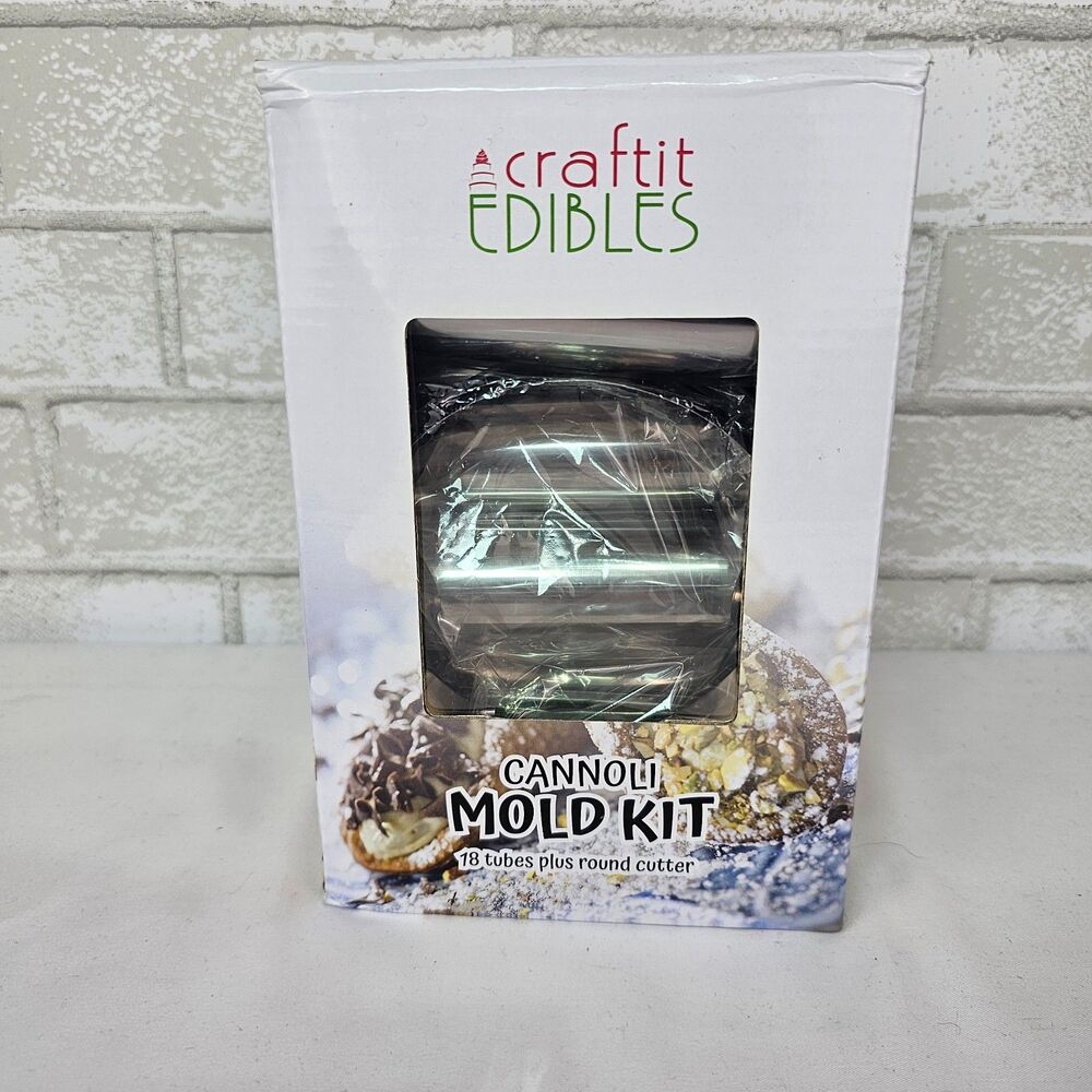 Craftit Edibles Cannoli Mold Kit 18 Stainless Steel Tubes Round Cutter New